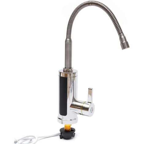 ZKLGS Wasserhahn Mit Durchlauferhitzer - Herausziehbare Brause 360° Drehbar - Für Küche & Waschbecken