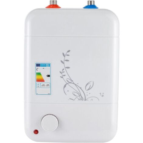 8L Kleiner druckfester Warmwasserspeicher, 1500W Untertischspeicher, kleiner Boiler, kleiner elektrischer Speicher, Plug and Play Temperatur einstellbar, für Küchenspüle, Bad , Waschbecken (1/5)