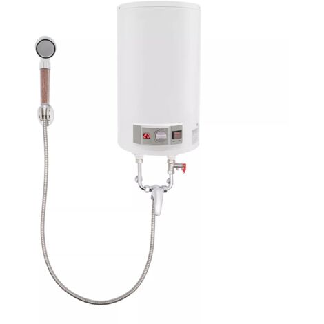 Elektrospeicher Warmwasserspeicher 50L 2000W Wasserboiler Durchlauferhitzer Warmwasserboiler Wandhängend Heizung Speicher Boiler mit Duscheinheit und Schlauch