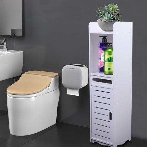 Schmaler Badezimmerschrank 80 cm Hoher Badezimmerschrank Weiß Modernes Badezimmerregal Badezimmerregal Regal 20 cm tief Schrank für Badezimmer Schlafzimmer Wohnzimmer