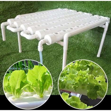 Hydroponic System, 54-Loch Hydroponik Pflanzen Anzuchtsystem Ohne Erde - Stehendes Gestell für Kräutergarten Indoor - Hydroponic Tower Kit mit Wasserpumpe und Schlauch, 102  62  35cm