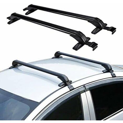 Dachträger Universal 2-teiliger Relingträger Dachboxen Traglast 45KG Abschließbarer Gepäckträger Aluminium Dachgepäckträger Für Auto Fahrradträger Inklusive Schloss