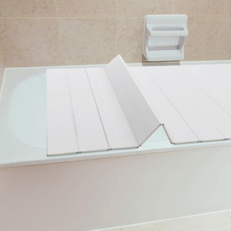 Weiß Badewannenabdeckung, Faltbar Badewanne Brett wasserdichte Staubdichtes Bathtub Tray Isolierung PVC Badewannen Belastbar Dämmplatte, für Hause Badezimmer SPA Erfahrung 170  75  0.65cm