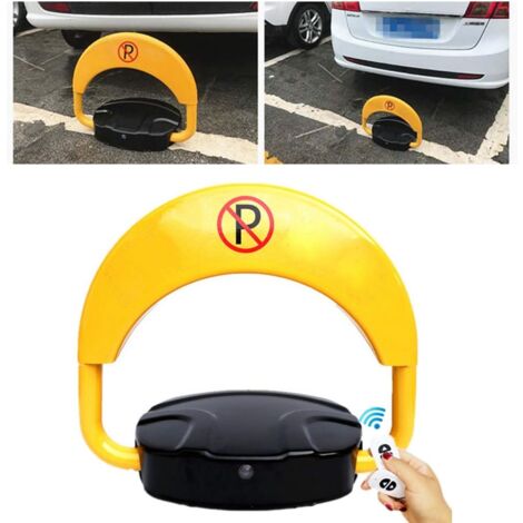 Parksperre Parkbügel Automatik Klappbar Parkpfosten mit Fernbedienung Parkplatzsperre Elektrisch Poller Sperrpfosten Parkplatz Sperre Posten Kreisförmige Basis Handsteuerung/Fernsteuerung 30M Gelb