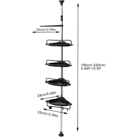 ALFKET Teleskop Duschregal - Höhenverstellbar Von 85-325cm Ohne Bohren