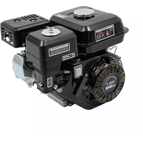 Luftgekühlter Motor OHV Benzinmotor Benzin Motor 4 Takt 7.5 PS 210CC Benzinmotor Bootsmotor Standmotor Kartmotor 5.1 KW 3600 U/min Luftkühlung Benzinmotor (Schwarz)