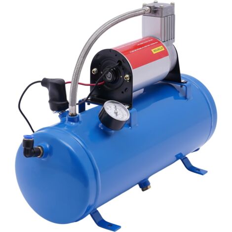 Kompressor, Luftkompressor Werkstatt, fahrbar, DC 12V, Induktionsmotor, Flüster Silent Druckluft leise ölfrei wartungsfrei 150PSI, 6L Tank, 23A