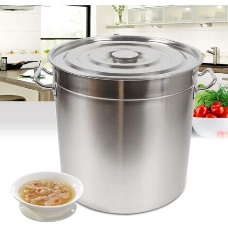 50L Suppentopf Mit Deckel Edelstahl Gastro Kochtopf Induktion Topf Kochtopf Gemüse und Dicke Gulaschkessel 40x40CM
