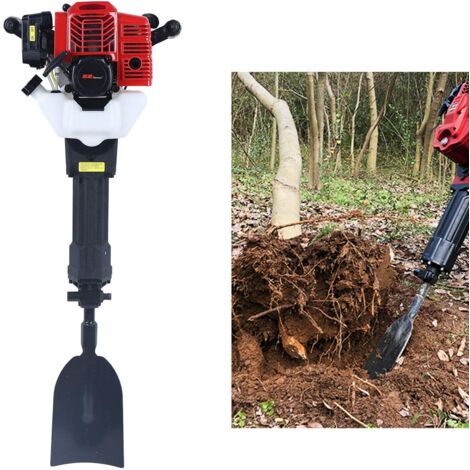52CC 2-Takt 1900W Garten Baum Bagger, Benzin Handgeführte Gartenbaumgräber Baumpflanzschaufel Grabenfräse Bagger Graben Maschine Luftgekühlte für Garten Bauernhof Baumpflanzung
