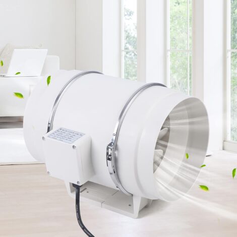 200mm Rohrventilator Rohreinschub Abluft Lüfter Rohr Rohrlüfter Vents Rohrlüfter Ventilator Lüfter mit Kugellager für Bad, WC, Küche, Gewächshaus, Zelt, Garage (1/5)