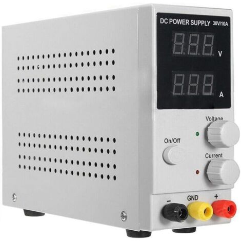 Labornetzgerät, 0-30V 0-10A DC Power Supply Einstellbar Gleichstromversorgung, Regelbar Netzgerät mit LED-Anzeige, Netzteil Strommessgeräte, Stabilisiertes Schaltnetztei