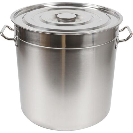 70L Suppentopf Topf mit Deckel, Edelstahl Kochtopf Groß Edelstahl Küchenutensil Edelstahl Topf Suppentopf für den Einsatz im Restaurant Kantinen, 45x45cm