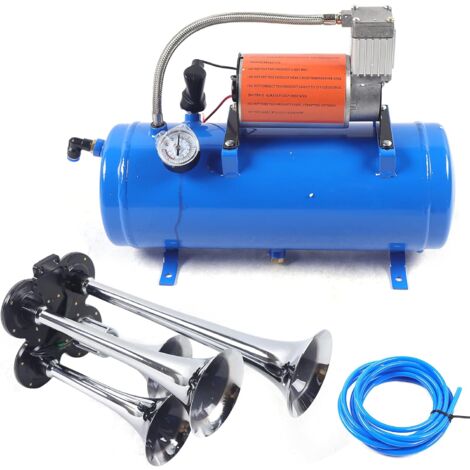 Train Luft Horn Kit Mit Kompressor Tank Durable Suv Car Truck 12V 150Psi 6L Air Compressor Trompete Hupe Trumpet Dc Neu Luftkompressor ReifenfüLler Dhl Komplettsystem Trumpethorn FüR Huge Sound