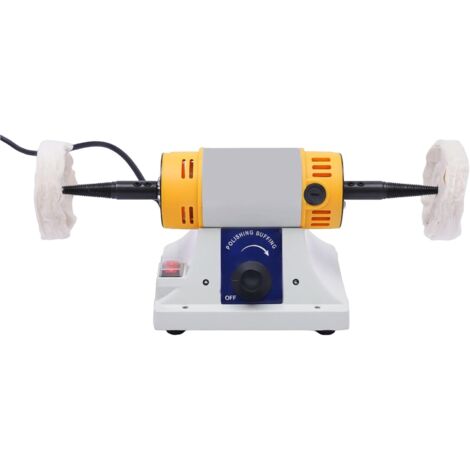 Mini Doppelkopf Polierbock Rotationspoliermaschine Bench Grinder Kleine Poliermaschine Schleifmaschine Doppelschleifer 320W mit Drehzahlregelung