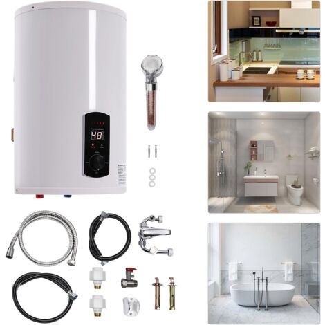 Elektro Warmwasserspeicher Boiler Handy Shower Tap Led Bildschirm Elektrospeicher Wasser Elektroboiler Wasserboiler Bad Kit WandhäNgend InnenbehäLter Warmwasserboiler Heizung Speicher (50L)