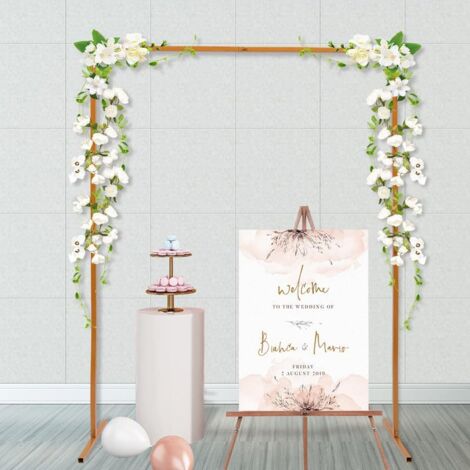 Hochzeitsbogen-Hintergrundständer Aus Metall – 2 M, Goldfarben, Für Hochzeiten, Geburtstage, Partys Im Garten