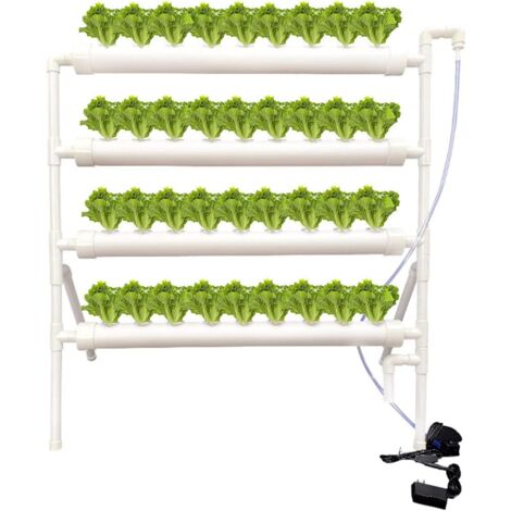 Hydroponic Site Grow Kit, 36 ​​Standorte, 4 Rohre Erdlose Pflanzenanbau-Systeme, und Strömung Tiefe Wasserkulturgärten mit Pumpe für das Bildungs-Hydroponics-System (B-36 Löcher)