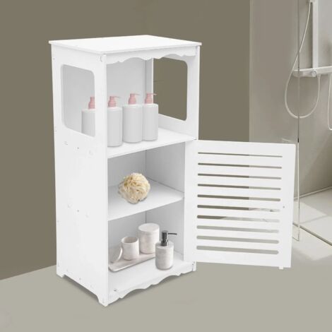 Badezimmerschrank Kommode schmaler Badschrank aus Holz Korrosionsbeständig mit 3 Ablagen