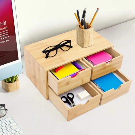 SpaceAid 6-teiliges Bambus-Schubladen-Organizer Set – Multifunktional Für Küche, Bad, Büro & Make-up