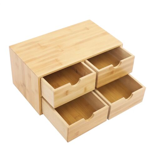 SpaceAid 6-teiliges Bambus-Schubladen-Organizer Set – Multifunktional Für Küche, Bad, Büro & Make-up