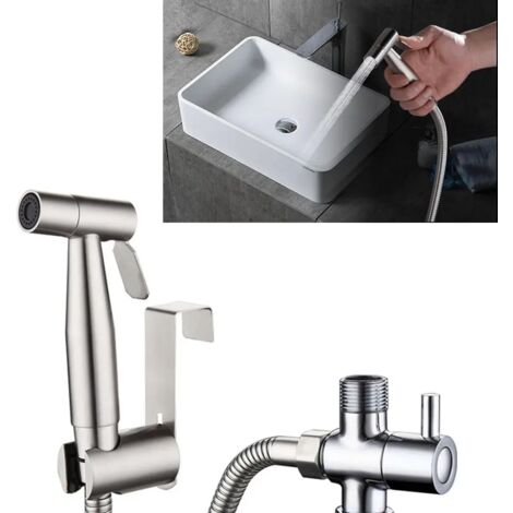 Bidet Brause Und Halter Edelstahl WC Hand Duschkopf Intim Hygiene Dusche Bad Set