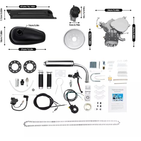 2 Takt 80cc Bicycle Bike Motorized Petrol Gas Motor Engine Kit Single Cylinder