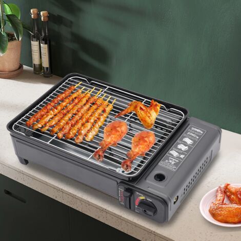 Gojoy – Tragbarer Gasgrill für Camping – 2 Gaseinlässe – Einstellbare Feuerkraft – Leicht und tragbar – Hochwertige Materialien – Sicher und benutzerfreundlich (1/5)