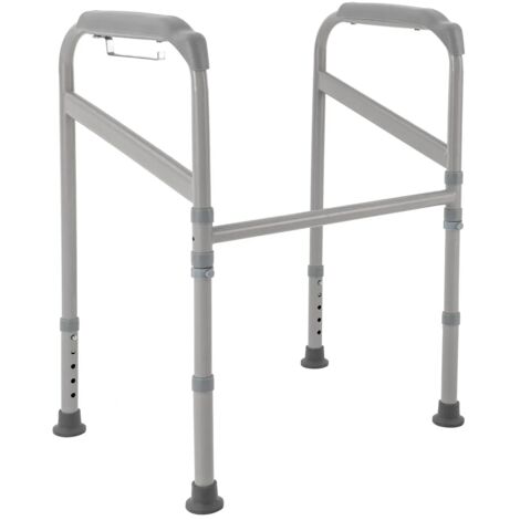 WC Toilettenstütze Toilettengestell Verstellbar Toiletten Aufstehhilfe Stützhilfe 200kg Grau