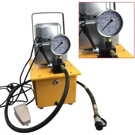 750W Elektro-Hydraulikpumpe – 7L Tank, 70 MPa, 1400 U/min – Mit 1,8 M Ölschlauch & Manometer Für Heben, Pressen, Biegen