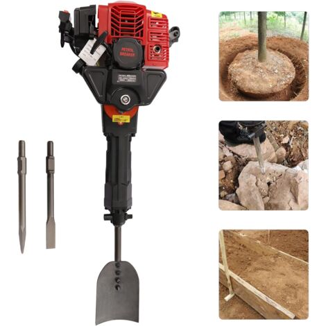 Gasbetriebener Gartenbaumgräber, Grabenfräse Bagger 1.9KW 52CC Gartenschaufel zum Graben Tragbare Spaten-Gartenkelle Gasschaufel zum Graben von Bäumen