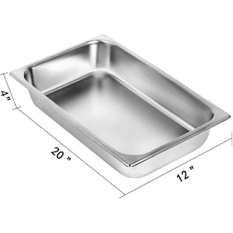 HOARLICN 4er Set Chafing Dish Speisenwärmer – Edelstahl, 9L Pro Pfanne, Mit Deckel, Ofenfest, Spülmaschinengeeignet, Catering & Buffet