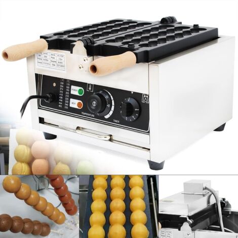 Waffeleisen für 6 Stielwaffeln mit Edelstahl Gehäuse Waffeleisen für Waffelsticks 1500W Waffelautomat Waffelmaschine Waffle Maker mit antihaftbeschichteten Backplatten Hog Dog