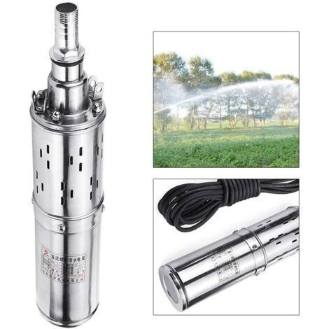 12V/24V Edelstahl Solar-Tauchpump Leise Tiefbrunnenpumpe 25L/min max