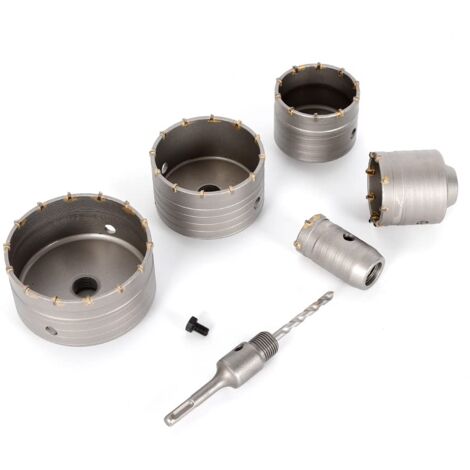 6 Stück Beton Bohrkrone Lochsäge Kernbohrer Set Zementwand 40-120mm SDS Adapter 6 Stück Beton Bohrkrone Lochsäge Kernbohrer Set Zementwand 40-120mm SDS Adapter