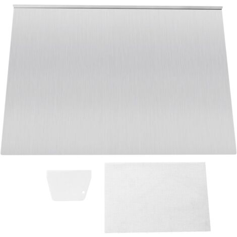 INOXLM Schneidebrett Aus Edelstahl – 40x44 Cm, Satinierte Oberfläche, Rutschfeste Matte, Für Küche, Bar, Restaurant