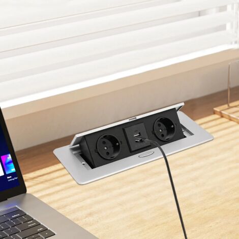 Versenkbare Einbau Steckdose 2 Fach mit 2 USB Küche pop-up faltbare Steckdose
