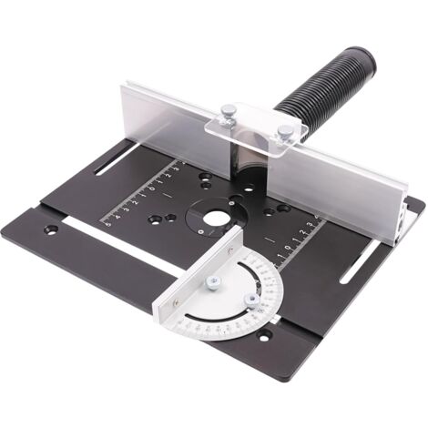 Frästisch Einlegeplatte,Aluminiumlegierung Router Tischeinsatzplatte Mit 180° drehbarem Gehrungslehre,Platte Hobelbank,Fräser Tischplatte für Oberfräse Fasenfräsen
