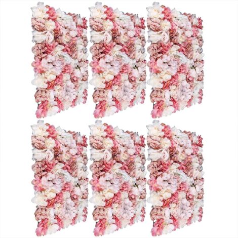 6Pcs Knstliche Blumenwand Rosenwand Kunstblumen Deko Wand fr Hochzeit  Schaufenster Balkon Hintergrund Dahlie+Rose+Hortensie 60 x 40cm