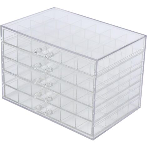 120 Slots Aufbewahrungsdosen Sortierbox Perlenbox 5-Etagen Acryl Schmuckbox Nagelzubehör Organizer Halter Fächer Sortierbox Kasten Aufbewahrung Nail Schmuckschränke