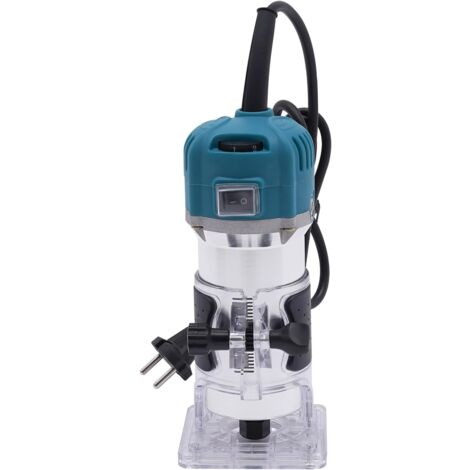 800W Oberfräse 30000U/Min kantenfräse 6 Variable Geschwindigkeiten Holz Trimmer 220V Holzfräse Geeignet für Holzfräsen Möbelbearbeitung Nuten Bohren Holzbearbeitung Fasen Kurvenschneiden usw (Blau)