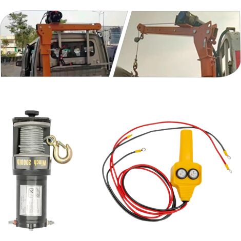 Elektrische Seilwinde 12V – 200 Kg Hubkraft, 900 Kg Zugkraft, IP67 Wasserdicht, Mit Handfernbedienung, Für Geländewagen, ATV, Boot & Rettungseinsätze