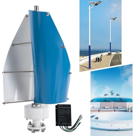 500W Vertikal-Windkraftanlage 24V – Mit Controller, 2 Alu-Klingen, Geräuscharm – Für Haus, Boot & Straßenlaternen