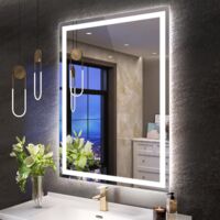 Miroir lumineux de salle de bain 80x60 cm – Bluetooth – Désembuage – Dimmable – IP44 – Éclairage LED haute efficacité
