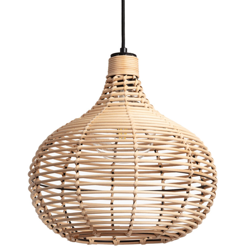 LEDKIA Pendelleuchte Yantai Aus Rattan, 36 Cm, E27, Für Esszimmer & Wohnzimmer