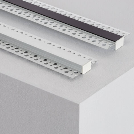 LEDKIA Gipseinbau-Profil Für LED-Streifen – Aluminium Mit Durchgehender Abdeckung, 6m Weiß-transluzent