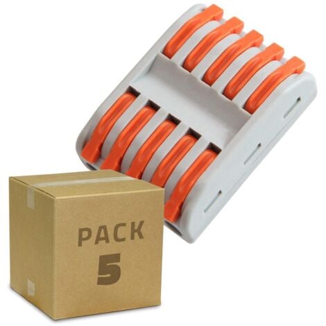 5 Pack Schnellverbinder 5 Eingänge und 5 Ausgänge SPL-5 für Elektrokabel  von 0,08–4