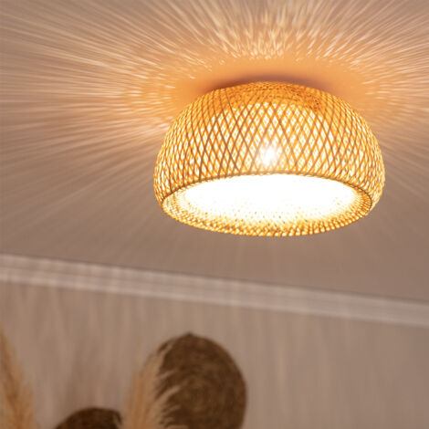 LEDKIA Bamus Sorolla Deckenleuchte - Bambus Design, Für E27 Birnen, Natürlicher Look Für Wohnzimmer & Mehr