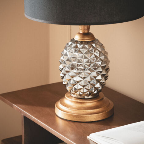 LEDKIA Tischlampe Samoa – Metall & Stoff, E27, 55 Cm Hoch, Vintage-Design