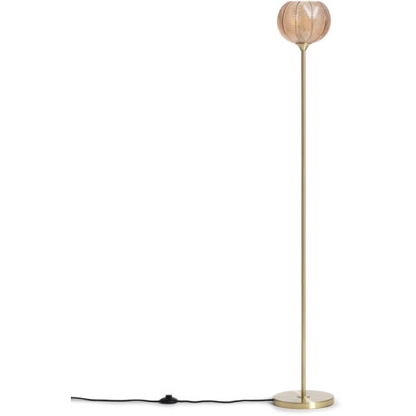 Stehlampe aus Metall und Glas Klimt Bernstein