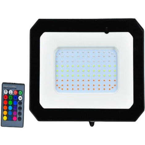 LED-Flutlichtstrahler 50W IP65 RGB mit IR-Fernbedienung RGB 120º27 mm